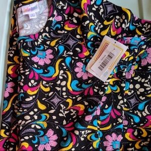 Lularoe Amelia Lg Black yellow blue pink grey whte